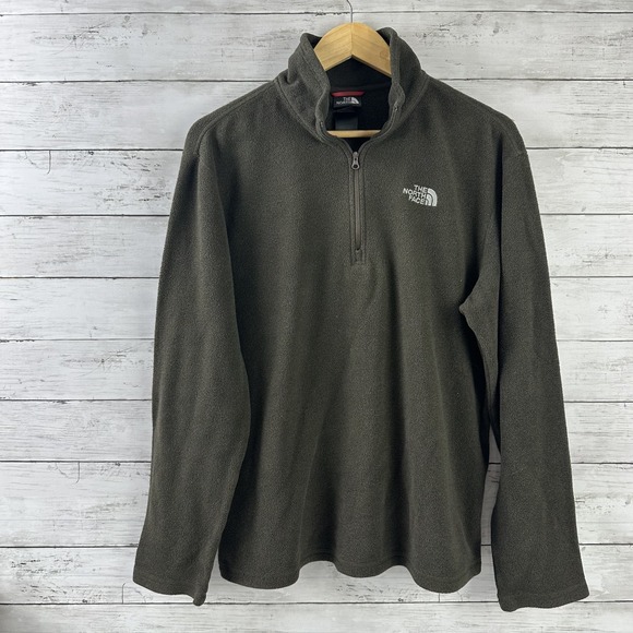 The North Face Sweater Mens Medium Brown Fleece 1/4 Zip Lightweight‎ - Picture 1 of 14